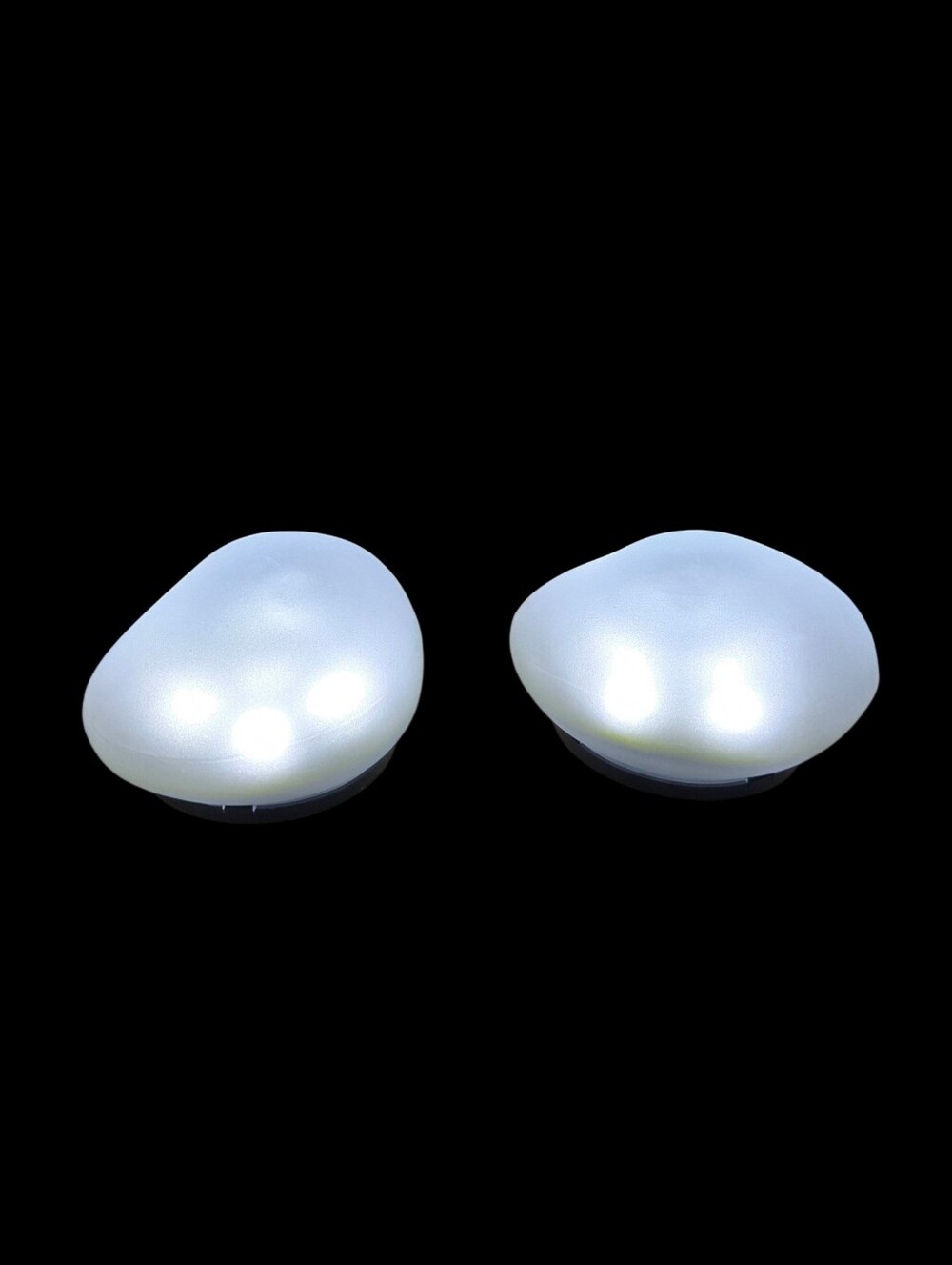 2 Piece Set Frosted Glass Pebble Stone Shape Solar LED Lights
